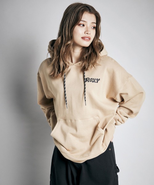 ROXY（ロキシー）の「CHOCOMOO HOODIE/ロキシープルオーバーパーカー（パーカー・レディース・ピンク/ベージュ/ブラック・MEDIUM/LARGE/SMALL）」の5枚目の写真