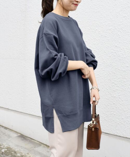 SHIPS（シップス）の「*USAコットンプルオーバー◇（スウェット・レディース・ブラック/チャコールグレー/ナチュラル/ライトオリーブ/ブルー系/ミント/ダークブルー/オフホワイト・ONE SIZE）」の8枚目の写真