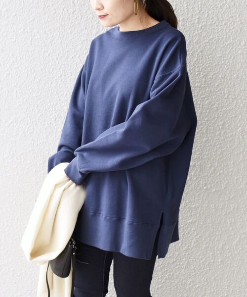 SHIPS（シップス）の「*USAコットンプルオーバー◇（スウェット・レディース・ブラック/チャコールグレー/ナチュラル/ライトオリーブ/ブルー系/ミント/ダークブルー/オフホワイト・ONE SIZE）」の7枚目の写真