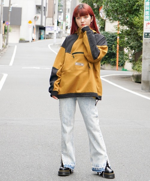 X-girl（エックスガール）の「MOUNTAIN SWEAT HOODIE（パーカー・レディース・ベージュ/ブラック・M/S）」の18枚目の写真
