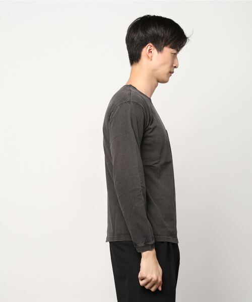 Good On（グッドオン）の「【Good On/グッドオン】ロングスリーブ ポケットTシャツ/長袖Tシャツ（Tシャツ/カットソー・メンズ・ホワイト/ブラック/ブルーグリーン/ネイビー/クリーム・M/L/XL）」の6枚目の写真