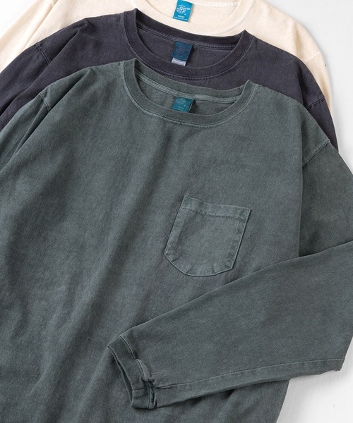 Good On（グッドオン）の「【Good On/グッドオン】ロングスリーブ ポケットTシャツ/長袖Tシャツ（Tシャツ/カットソー・メンズ・ホワイト/ブラック/ブルーグリーン/ネイビー/クリーム・M/L/XL）」の5枚目の写真