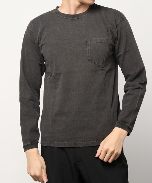 Good On（グッドオン）の「【Good On/グッドオン】ロングスリーブ ポケットTシャツ/長袖Tシャツ（Tシャツ/カットソー・メンズ・ホワイト/ブラック/ブルーグリーン/ネイビー/クリーム・M/L/XL）」の9枚目の写真