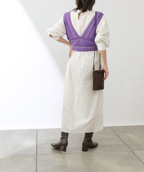 COLONY 2139(コロニートゥーワンスリーナイン)の「モヘヤ混ジャガード柄ニットビスチェ(セットアップ対応)(ベスト・レディース・ブラック/グレイッシュベージュ/グリーン/パープル・FREE)」の8枚目の写真