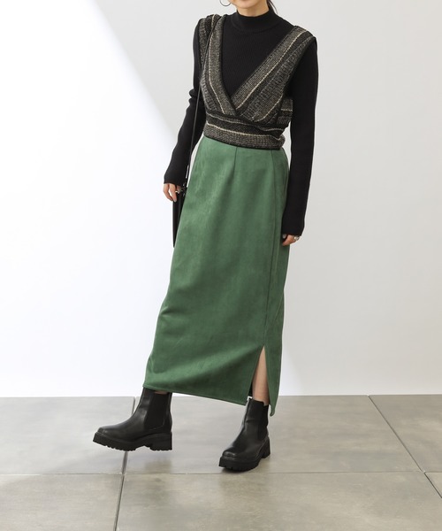 COLONY 2139(コロニートゥーワンスリーナイン)の「モヘヤ混ジャガード柄ニットビスチェ(セットアップ対応)(ベスト・レディース・ブラック/グレイッシュベージュ/グリーン/パープル・FREE)」の13枚目の写真