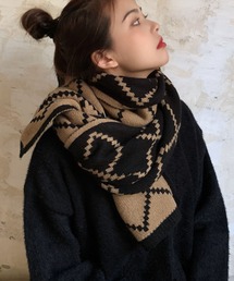 ダイヤ柄リバーシブルマフラー【ZOZOTOWN限定】