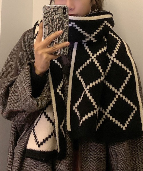 ダイヤ柄リバーシブルマフラー【ZOZOTOWN限定】（ストール/ショール