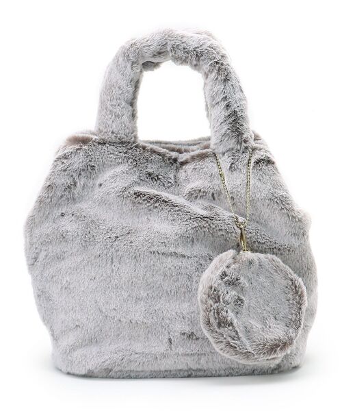 SHOO・LA・RUE（シューラルー）の「◆スノートップフェイクファーランチトート（トートバッグ・レディース・ベージュ/サンドベージュ/ベージュ系その他7/ブラック・00）」の3枚目の写真