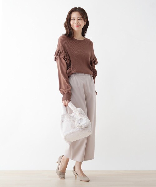 SHOO・LA・RUE（シューラルー）の「◆スノートップフェイクファーランチトート（トートバッグ・レディース・ベージュ/サンドベージュ/ベージュ系その他7/ブラック・00）」の14枚目の写真