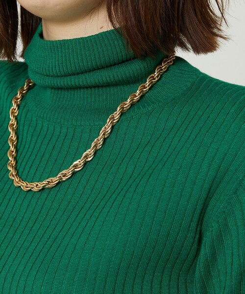 FREAK'S STORE（フリークスストア）の「ウォッシャブルタートルネックリブニット（ニット/セーター・レディース・オフホワイト/サックスブルー/ブラック/グリーン/グレー/レンガ・ﾌﾘ-）」の15枚目の写真