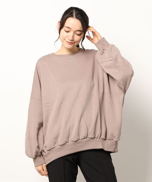 STYLEBLOCK（スタイルブロック）の「裏起毛フロッキープリントオーバーサイズプルオーバー（スウェット・レディース・グレイッシュベージュ/ホワイト系その他/オリーブ/ダークブラウン・M）」の3枚目の写真