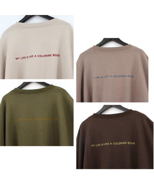 STYLEBLOCK（スタイルブロック）の「裏起毛フロッキープリントオーバーサイズプルオーバー（スウェット・レディース・グレイッシュベージュ/ホワイト系その他/オリーブ/ダークブラウン・M）」の12枚目の写真