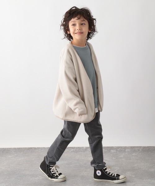 GLOBAL WORK（グローバルワーク）の「【キッズ】カロヤカウォーム／フリースカーディガン/236540（カーディガン/ボレロ・キッズ・チャコールグレー/オフホワイト・110cm/100cm/120cm/130cm/140cm/150cm/160cm）」の11枚目の写真