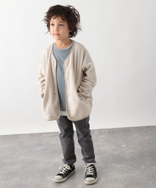 GLOBAL WORK（グローバルワーク）の「【キッズ】カロヤカウォーム／フリースカーディガン/236540（カーディガン/ボレロ・キッズ・チャコールグレー/オフホワイト・110cm/100cm/120cm/130cm/140cm/150cm/160cm）」の12枚目の写真