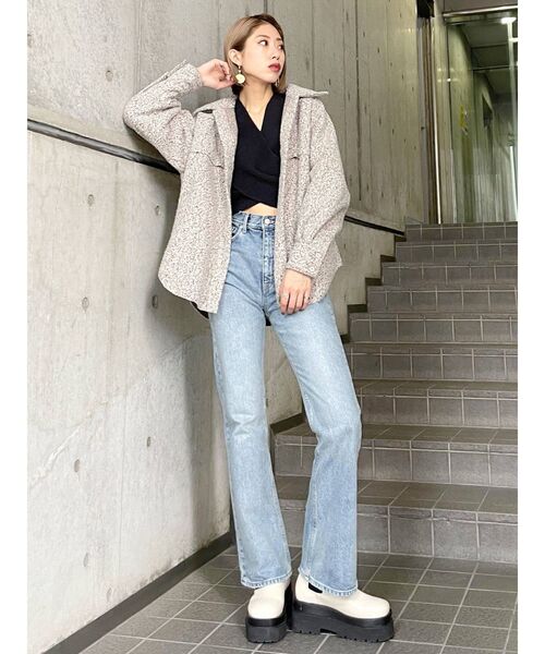 EMODA（エモダ）の「ブラッシュドシャツブルゾン（ブルゾン・レディース・グレー/ブラック/ミント・FREE）」の19枚目の写真