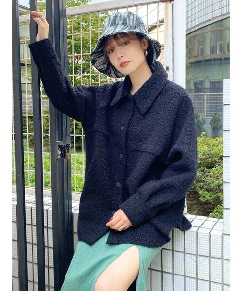 EMODA（エモダ）の「ブラッシュドシャツブルゾン（ブルゾン・レディース・グレー/ブラック/ミント・FREE）」の18枚目の写真