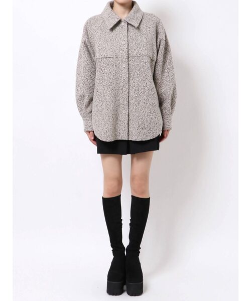 EMODA（エモダ）の「ブラッシュドシャツブルゾン（ブルゾン・レディース・グレー/ブラック/ミント・FREE）」の6枚目の写真