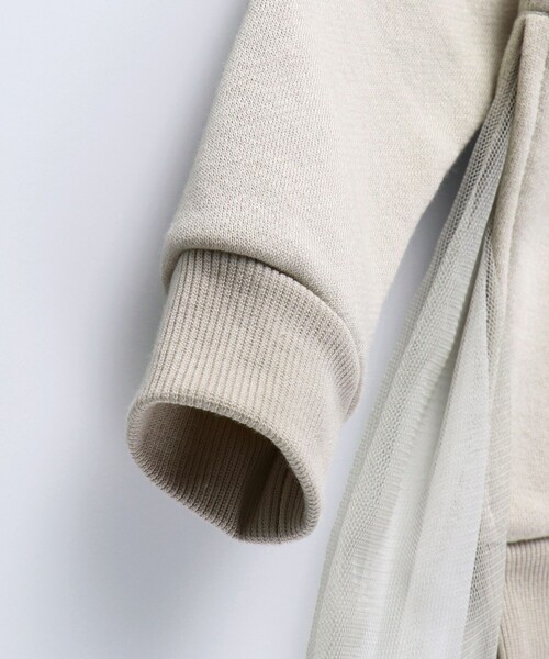 BRANSHES（ブランシェス）の「【あったか】裾チュール裏起毛トレーナー（スウェット・キッズ・ライトベージュ/ピンク・120/140/100/150/110/130/90）」の16枚目の写真