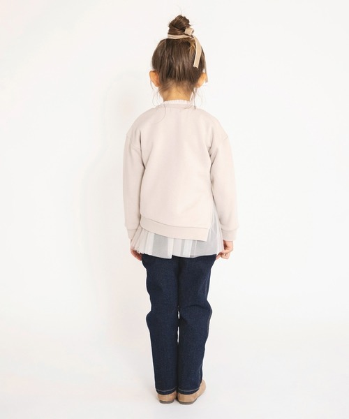 BRANSHES（ブランシェス）の「【あったか】裾チュール裏起毛トレーナー（スウェット・キッズ・ライトベージュ/ピンク・120/140/100/150/110/130/90）」の10枚目の写真