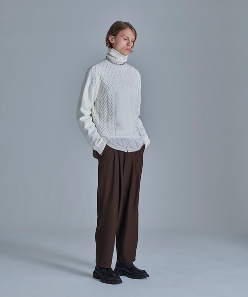 tk.TAKEO KIKUCHI（ティーケータケオキクチ）の「◆ドレープツータックパンツ（その他パンツ・メンズ・ブラック/ダークブラウン/ナチュラル・01/02/03）」の15枚目の写真