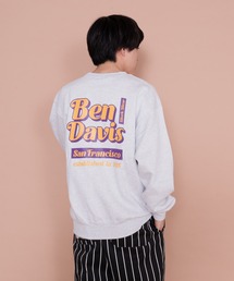 BEN DAVIS | 【BEN DAVIS／ベンデイビス】レトロフォントバックプリント　ヘビーウェイト裏起毛クルースウェットトレーナー(スウェット)