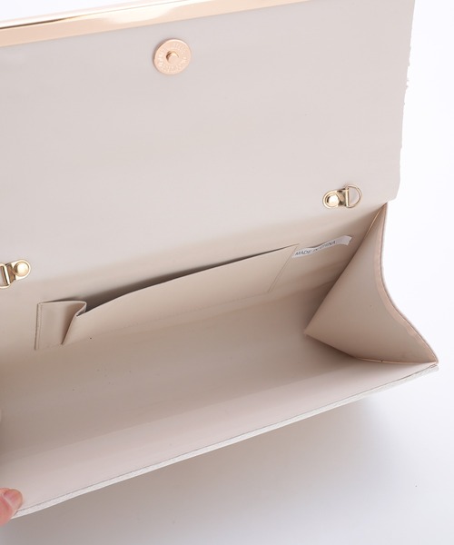 Kana（カナ）の「レース刺繍 シンプル スクエア 3Way パーティーバッグ 結婚式 お呼ばれ オケージョン（ショルダーバッグ・レディース・シルバー/ブラック/ベージュ・フリー）」の14枚目の写真