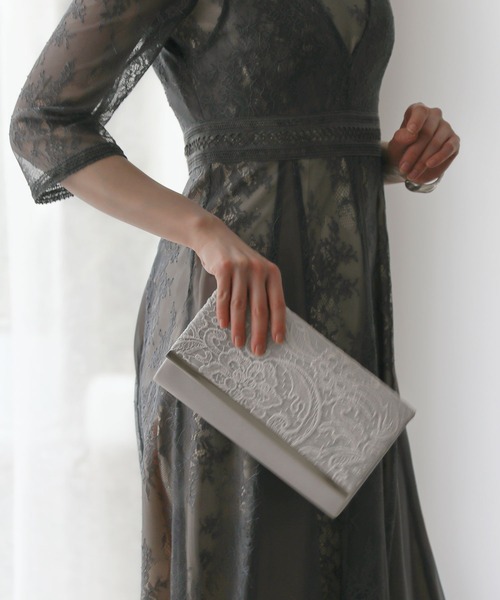 Kana（カナ）の「レース刺繍 シンプル スクエア 3Way パーティーバッグ 結婚式 お呼ばれ オケージョン（ショルダーバッグ・レディース・シルバー/ブラック/ベージュ・フリー）」の7枚目の写真