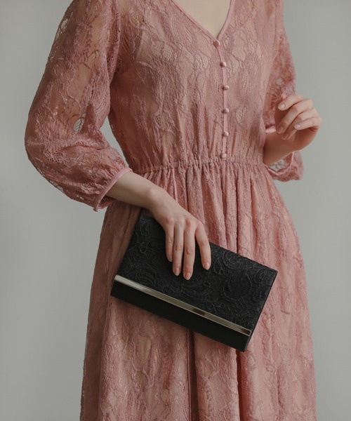 Kana（カナ）の「レース刺繍 シンプル スクエア 3Way パーティーバッグ 結婚式 お呼ばれ オケージョン（ショルダーバッグ・レディース・シルバー/ブラック/ベージュ・フリー）」の12枚目の写真