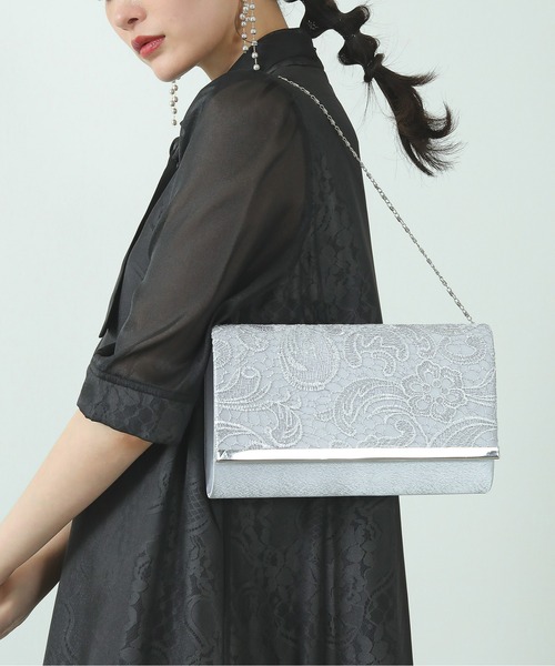 Kana（カナ）の「レース刺繍 シンプル スクエア 3Way パーティーバッグ 結婚式 お呼ばれ オケージョン（ショルダーバッグ・レディース・シルバー/ブラック/ベージュ・フリー）」の17枚目の写真