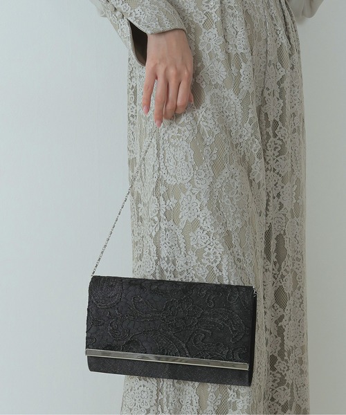 Kana（カナ）の「レース刺繍 シンプル スクエア 3Way パーティーバッグ 結婚式 お呼ばれ オケージョン（ショルダーバッグ・レディース・シルバー/ブラック/ベージュ・フリー）」の22枚目の写真