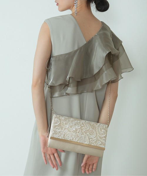 Kana（カナ）の「レース刺繍 シンプル スクエア 3Way パーティーバッグ 結婚式 お呼ばれ オケージョン（ショルダーバッグ・レディース・シルバー/ブラック/ベージュ・フリー）」の19枚目の写真