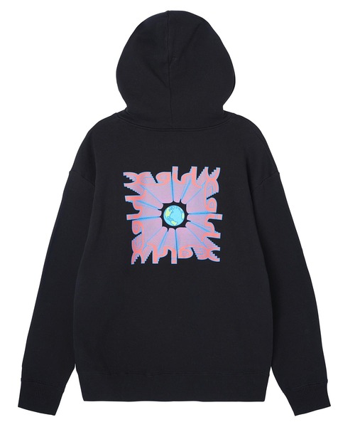 X-girl（エックスガール）の「EARTH AND MILLS LOGO SWEAT HOODIE（パーカー・レディース・ホワイト/ブラック/アッシュ・S/M/L/XL）」の5枚目の写真