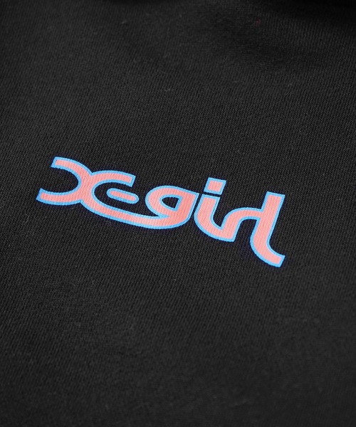 X-girl（エックスガール）の「EARTH AND MILLS LOGO SWEAT HOODIE（パーカー・レディース・ホワイト/ブラック/アッシュ・S/M/L/XL）」の21枚目の写真