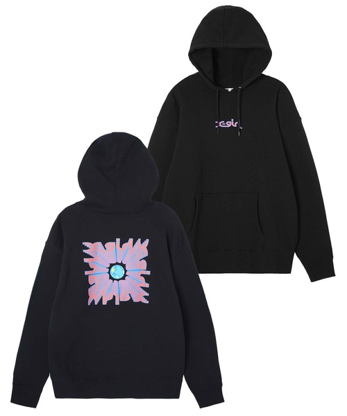 X-girl（エックスガール）の「EARTH AND MILLS LOGO SWEAT HOODIE（パーカー・レディース・ホワイト/ブラック/アッシュ・S/M/L/XL）」の17枚目の写真