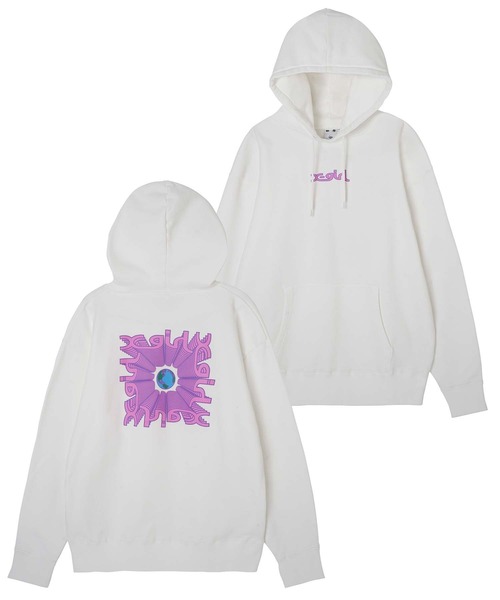 X-girl（エックスガール）の「EARTH AND MILLS LOGO SWEAT HOODIE（パーカー・レディース・ホワイト/ブラック/アッシュ・S/M/L/XL）」の14枚目の写真