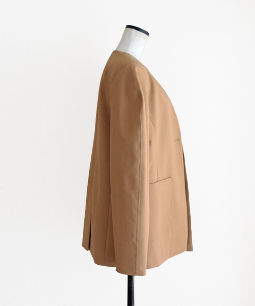 Marient（マリエント）の「マーレノーカラーJK（ノーカラージャケット・レディース・ネイビー/ベージュ・FREE）」の10枚目の写真