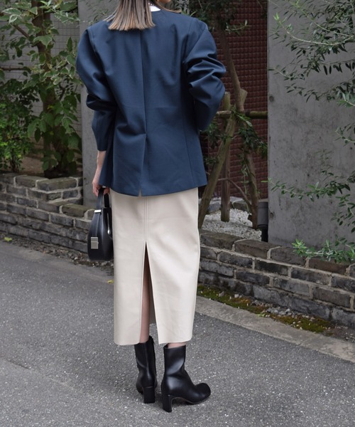 Marient（マリエント）の「マーレノーカラーJK（ノーカラージャケット・レディース・ネイビー/ベージュ・FREE）」の17枚目の写真