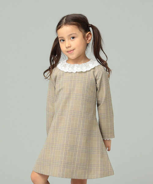 B:MING by BEAMS(ビーミングバイビームス)の「B:MING by BEAMS / CEREMONY レースカラー TR ワンピース(100~130cm)(ワンピース・キッズ・ベージュ/ネイビー・100/110/120/130)」の3枚目の写真