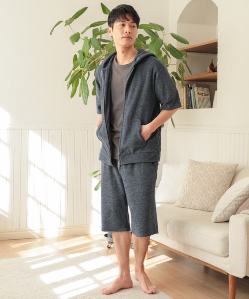 UNION STATION（ユニオンステーション）の「/セットアップ対応/半袖杢パイルパーカー（パーカー・メンズ・ホワイト/ネイビー/その他・LL/M/L）」の13枚目の写真