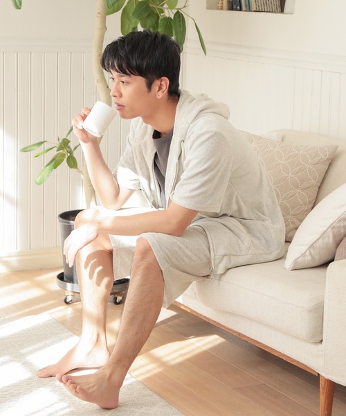 UNION STATION（ユニオンステーション）の「/セットアップ対応/半袖杢パイルパーカー（パーカー・メンズ・ホワイト/ネイビー/その他・LL/M/L）」の20枚目の写真