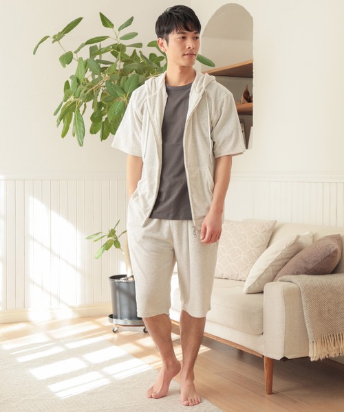 UNION STATION（ユニオンステーション）の「/セットアップ対応/半袖杢パイルパーカー（パーカー・メンズ・ホワイト/ネイビー/その他・LL/M/L）」の10枚目の写真