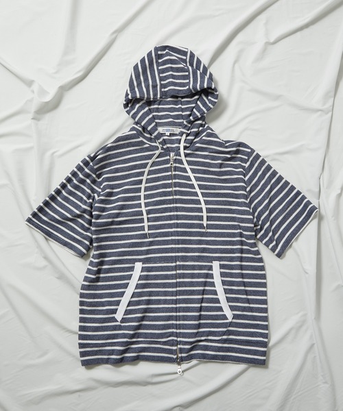 UNION STATION（ユニオンステーション）の「/セットアップ対応/半袖杢パイルパーカー（パーカー・メンズ・ホワイト/ネイビー/その他・LL/M/L）」の17枚目の写真