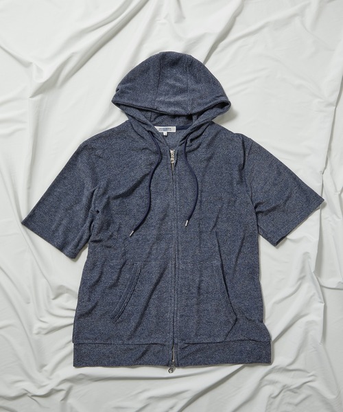 UNION STATION（ユニオンステーション）の「/セットアップ対応/半袖杢パイルパーカー（パーカー・メンズ・ホワイト/ネイビー/その他・LL/M/L）」の11枚目の写真