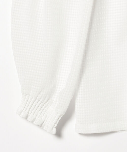 BEAMS LIGHTS（ビームスライツ）の「BEAMS LIGHTS / シャドウ チェック ギャザー ブラウス（シャツ/ブラウス・レディース・ホワイト/ブラック・ONE SIZE）」の14枚目の写真