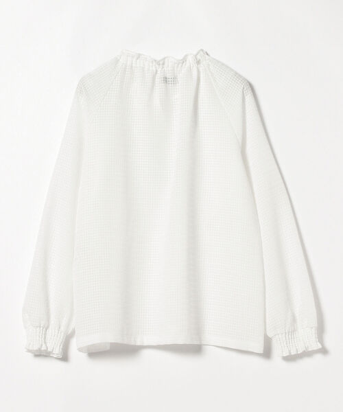 BEAMS LIGHTS（ビームスライツ）の「BEAMS LIGHTS / シャドウ チェック ギャザー ブラウス（シャツ/ブラウス・レディース・ホワイト/ブラック・ONE SIZE）」の16枚目の写真