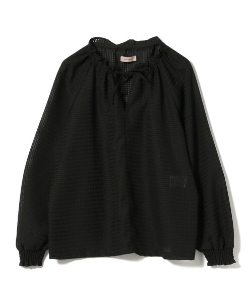 BEAMS LIGHTS（ビームスライツ）の「BEAMS LIGHTS / シャドウ チェック ギャザー ブラウス（シャツ/ブラウス・レディース・ホワイト/ブラック・ONE SIZE）」の17枚目の写真