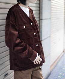 NYLAUS | 太畝コーデュロイ ノーカラー カバーオールジャケット(カバーオール)