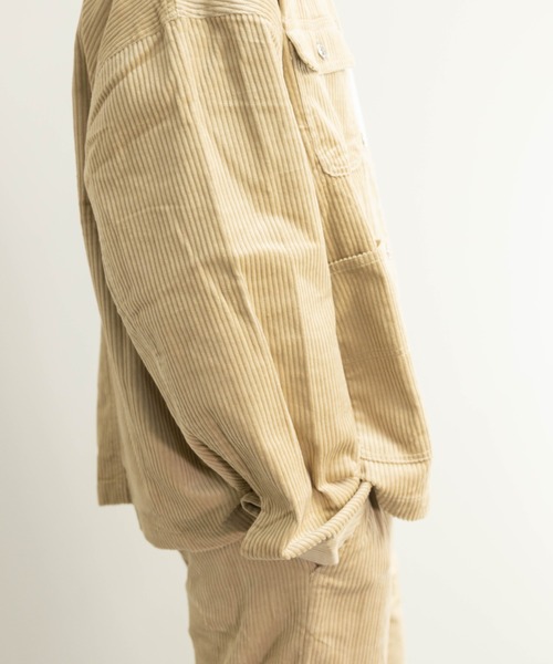 NYLAUS（ナイラス）の「太畝コーデュロイ ノーカラー カバーオールジャケット（カバーオール・メンズ・ブラック/カーキ/アイボリー/ブラウン・LL/M/L）」の12枚目の写真