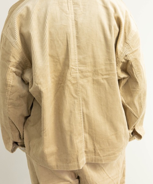 NYLAUS（ナイラス）の「太畝コーデュロイ ノーカラー カバーオールジャケット（カバーオール・メンズ・ブラック/カーキ/アイボリー/ブラウン・LL/M/L）」の15枚目の写真