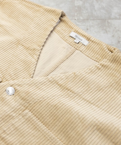 NYLAUS（ナイラス）の「太畝コーデュロイ ノーカラー カバーオールジャケット（カバーオール・メンズ・ブラック/カーキ/アイボリー/ブラウン・LL/M/L）」の16枚目の写真